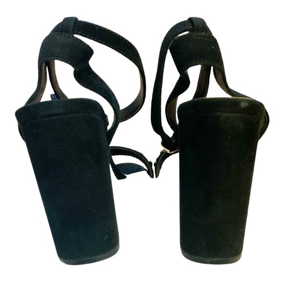 SANDRO PARIS Black Suede Sandals Gina Block Heels Studded Detail 40 / 9-9.5 NWB - Picture 9 of 11